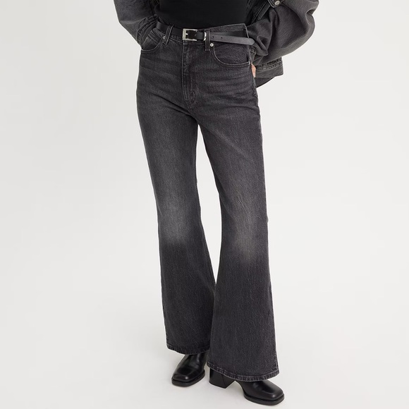 Levi’s 70s high rise flare pants - black denim jeans - Picture 4 of 6